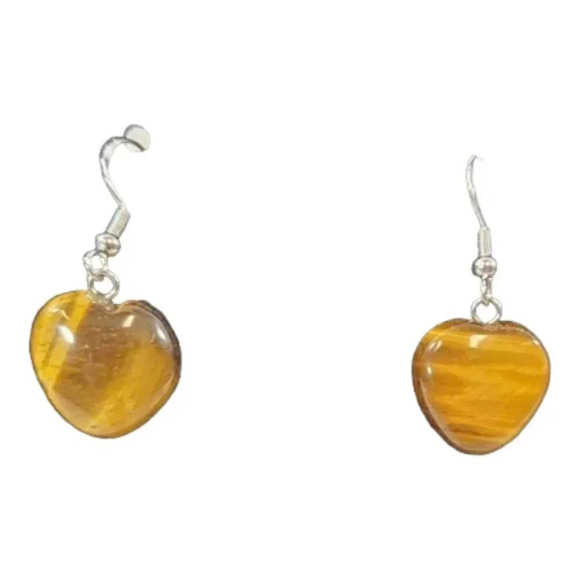 Tigers Eye Heart Earring and Necklace Set - Picture 3 of 8